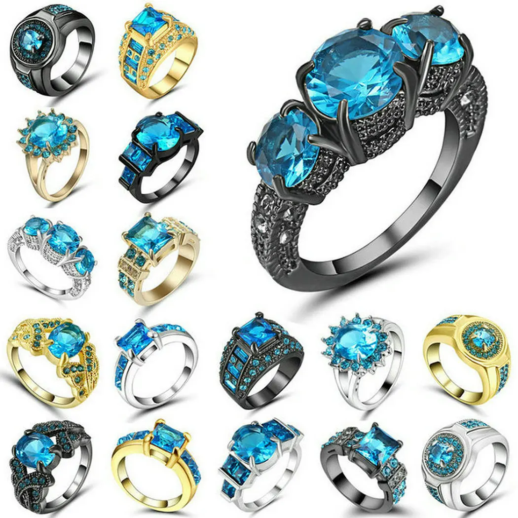 Gold Silver Black Color Sky Blue Zirconia Stone Women Engagement Rings Size 9 Mall Luxury Fine Beautiful Band Wedding Jewelry
Gold Silver Black Color Sky Blue Zirconia Stone Women Engagement Rings Size 9 Mall Luxury Fine Beautiful Band Wedding Jewelry