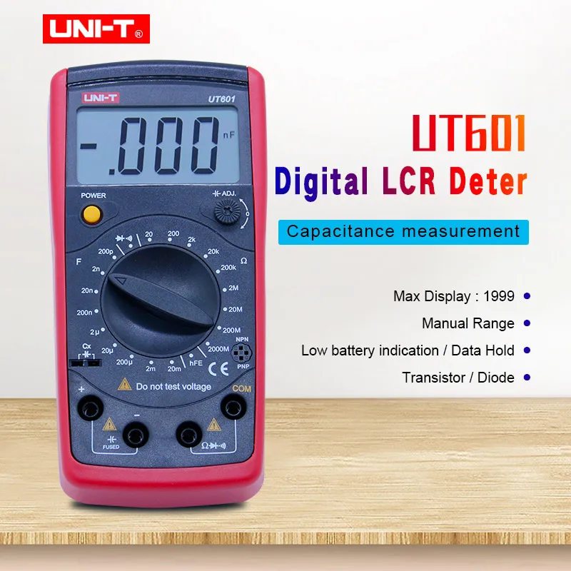 UNI-T UT601 Digital Capacitance Resistance tester 2000 count Ohmmeters Capacitor Resistor w/Diode & Continuity Buzzer
UNI-T UT601 Digital Capacitance Resistance tester 2000 count Ohmmeters Capacitor Resistor w/Diode & Continuity Buzzer