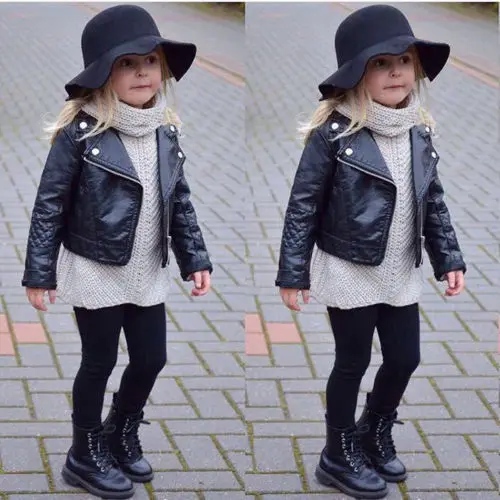Toddler Kids Girl's Motorcycle Jackets 2017 Spring Autumn PU Leather Coat Bike Cool Outerwear Black Overcoat
Toddler Kids Girl's Motorcycle Jackets 2017 Spring Autumn PU Leather Coat Bike Cool Outerwear Black Overcoat
