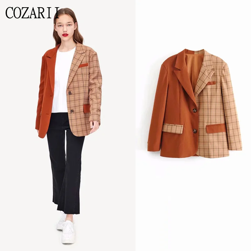 COZARII blazer mujer 2019 women patchwork notched collar full sleeve single breasted casual style chaqueta mujer women blazers
COZARII blazer mujer 2019 women patchwork notched collar full sleeve single breasted casual style chaqueta mujer women blazers