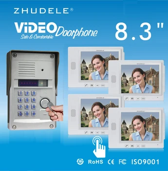 ZHUDELE Security Intercom System 8.3"Video Door Phone Touch Key Doorbell&IR 700TVL HD Home Security CCD Camera FRID Panel 1V4
ZHUDELE Security Intercom System 8.3"Video Door Phone Touch Key Doorbell&IR 700TVL HD Home Security CCD Camera FRID Panel 1V4