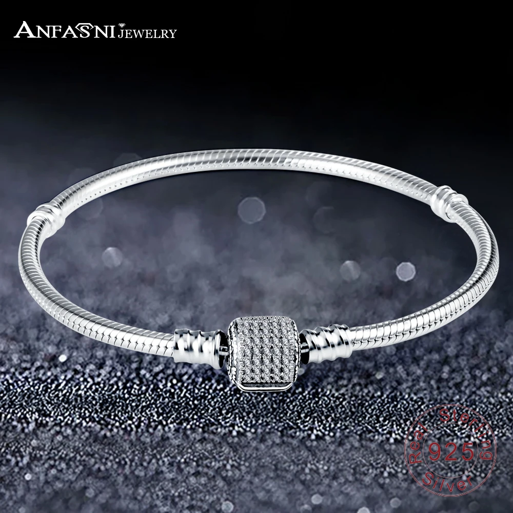 ANFASNI New Arrival Authentic 100% 925 Sterling Silver Snake Chain Bangle & Bracelet for Women Luxury Jewelry 17-20CM psbr0013
ANFASNI New Arrival Authentic 100% 925 Sterling Silver Snake Chain Bangle & Bracelet for Women Luxury Jewelry 17-20CM psbr0013