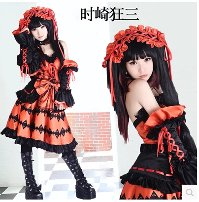 Anime DATE A LIVE cosplay Tokisaki Kurumi harujuku cos halloween party full set 4in1(Dresses+Headwear+Neck ornaments+bow-knot)
Anime DATE A LIVE cosplay Tokisaki Kurumi harujuku cos halloween party full set 4in1(Dresses+Headwear+Neck ornaments+bow-knot)