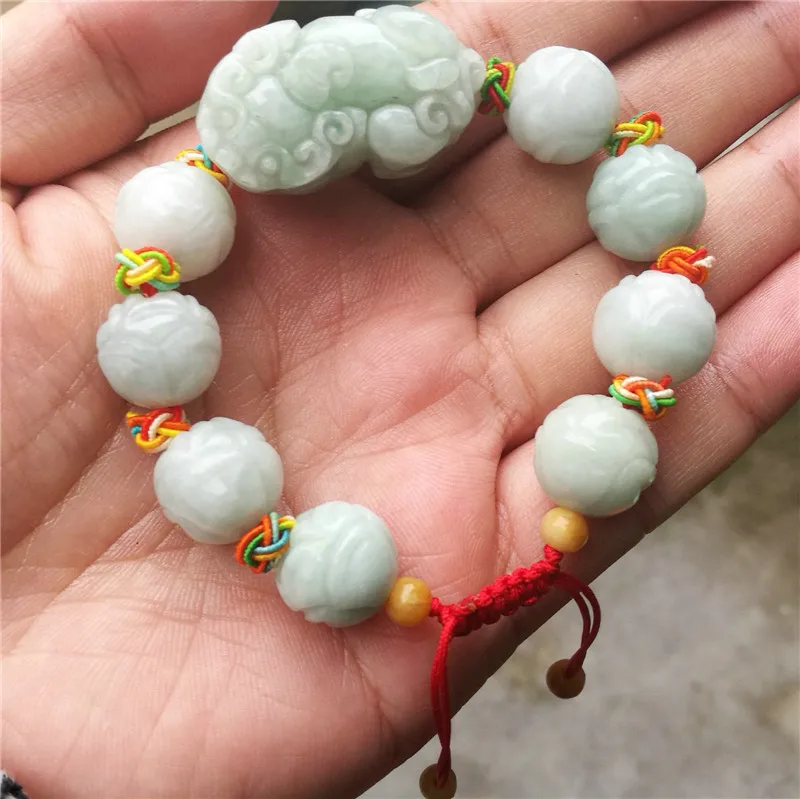 Free Shipping Natural Jadeite Stone Bracelet Handmade Carved Lotus PIXIU With Round Beads Women's Gift Bracelets Jades Jewelry
Free Shipping Natural Jadeite Stone Bracelet Handmade Carved Lotus PIXIU With Round Beads Women's Gift Bracelets Jades Jewelry