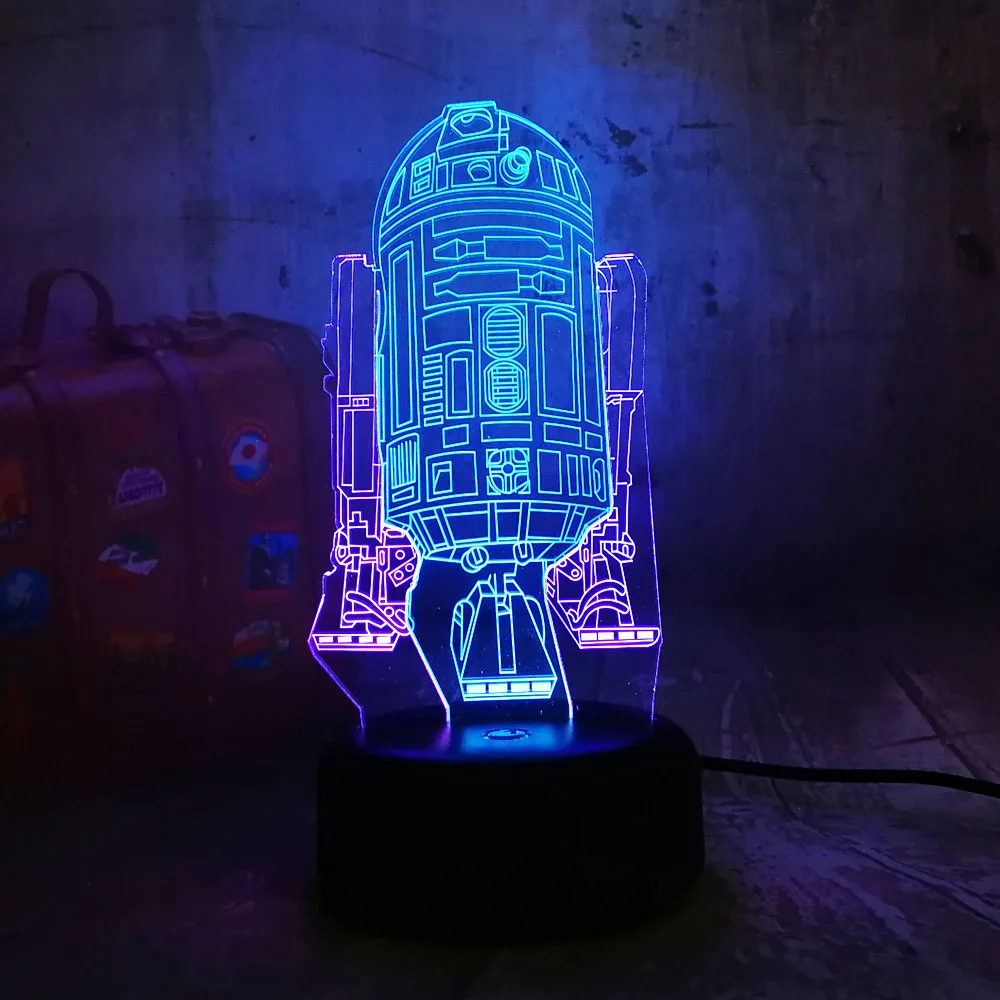 Star Wars R2D2 Spaceship 3D LED RGB 7 Mixed Dual Color Change Lustre Night Light Kids Birthday Christmas Gift Home Bedroom Decor
Star Wars R2D2 Spaceship 3D LED RGB 7 Mixed Dual Color Change Lustre Night Light Kids Birthday Christmas Gift Home Bedroom Decor