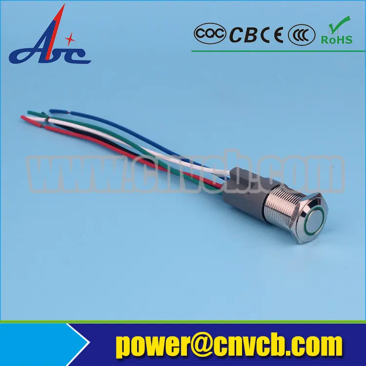SET101 16mm illuminated ring LED waterproof momentary with harness 150mm wire push button switch
SET101 16mm illuminated ring LED waterproof momentary with harness 150mm wire push button switch