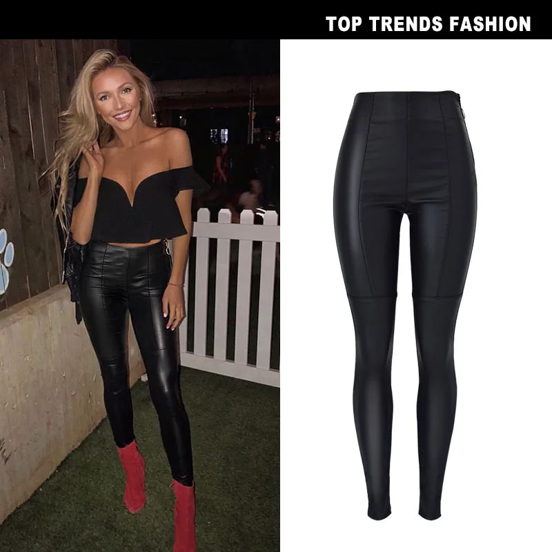 New women s wear side zipper high waist body building elastic coating PU imitation leather jeans trousers locomotive wind
New women s wear side zipper high waist body building elastic coating PU imitation leather jeans trousers locomotive wind