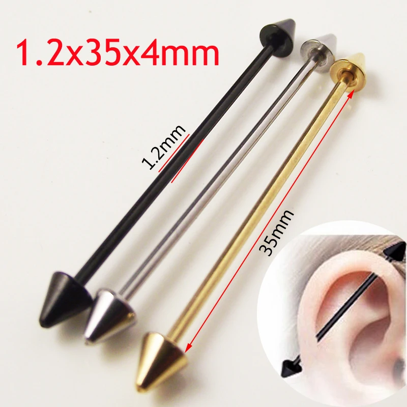 2Piece 316L Surgical Stainless Steel 16G 35mm Spike Long Industrial Barbell Helix Tragus Body Ear Piercing Jewelry
2Piece 316L Surgical Stainless Steel 16G 35mm Spike Long Industrial Barbell Helix Tragus Body Ear Piercing Jewelry