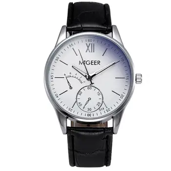 MIGEER Roman Numerals Quartz Wrist Watch Mens Sports Clock