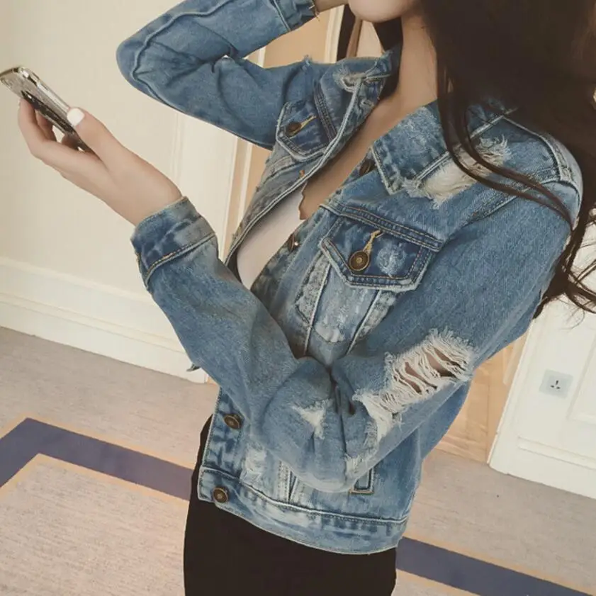 Hole Slim Fit Short Coat Denim Jacket Hole Women's Clothing Korean Fashion Students Slim Wild Denim Jacket
Hole Slim Fit Short Coat Denim Jacket Hole Women's Clothing Korean Fashion Students Slim Wild Denim Jacket