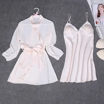 2019 NEW Night Robe Sets Spring Womens 2pcs Sleepwear Strap Top Suit Casual Pajamas Sexy Nightwear Kimono Bath Gown M-XXL
2019 NEW Night Robe Sets Spring Womens 2pcs Sleepwear Strap Top Suit Casual Pajamas Sexy Nightwear Kimono Bath Gown M-XXL