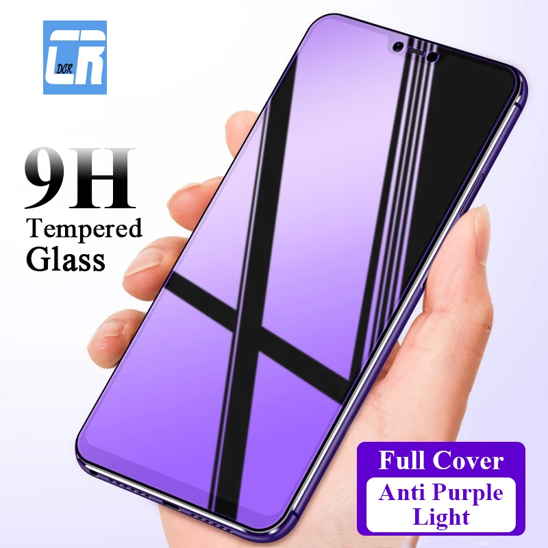 

2.5D Anti Purple Full Cover Protective Tempered Glass for OPPO A53 A55 A36 A96 A11S A16 A74 A54 Reno 5 6 7 Lite Screen Protector