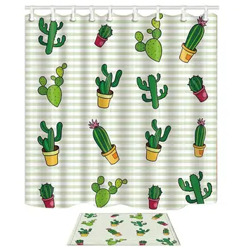 Cartoon Potted Plants Cactus 69X70in Mildew Resistant Shower Curtain Suit With Flannel Floor Mat Bath Rugs (Muliti23)
Cartoon Potted Plants Cactus 69X70in Mildew Resistant Shower Curtain Suit With Flannel Floor Mat Bath Rugs (Muliti23)