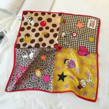 Women's 2019 spring and summer wild wave point Slubby pattern cartoon print 52*52cm satin silk cartoon square scarf
Women's 2019 spring and summer wild wave point Slubby pattern cartoon print 52*52cm satin silk cartoon square scarf