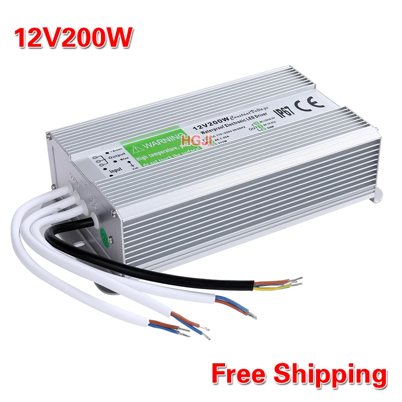 LED Driver Transformer Power Supply 12V200W 12V16A transform AC220V To DC12v IP67 Waterproof LED Driver For LED Flood Light
LED Driver Transformer Power Supply 12V200W 12V16A transform AC220V To DC12v IP67 Waterproof LED Driver For LED Flood Light