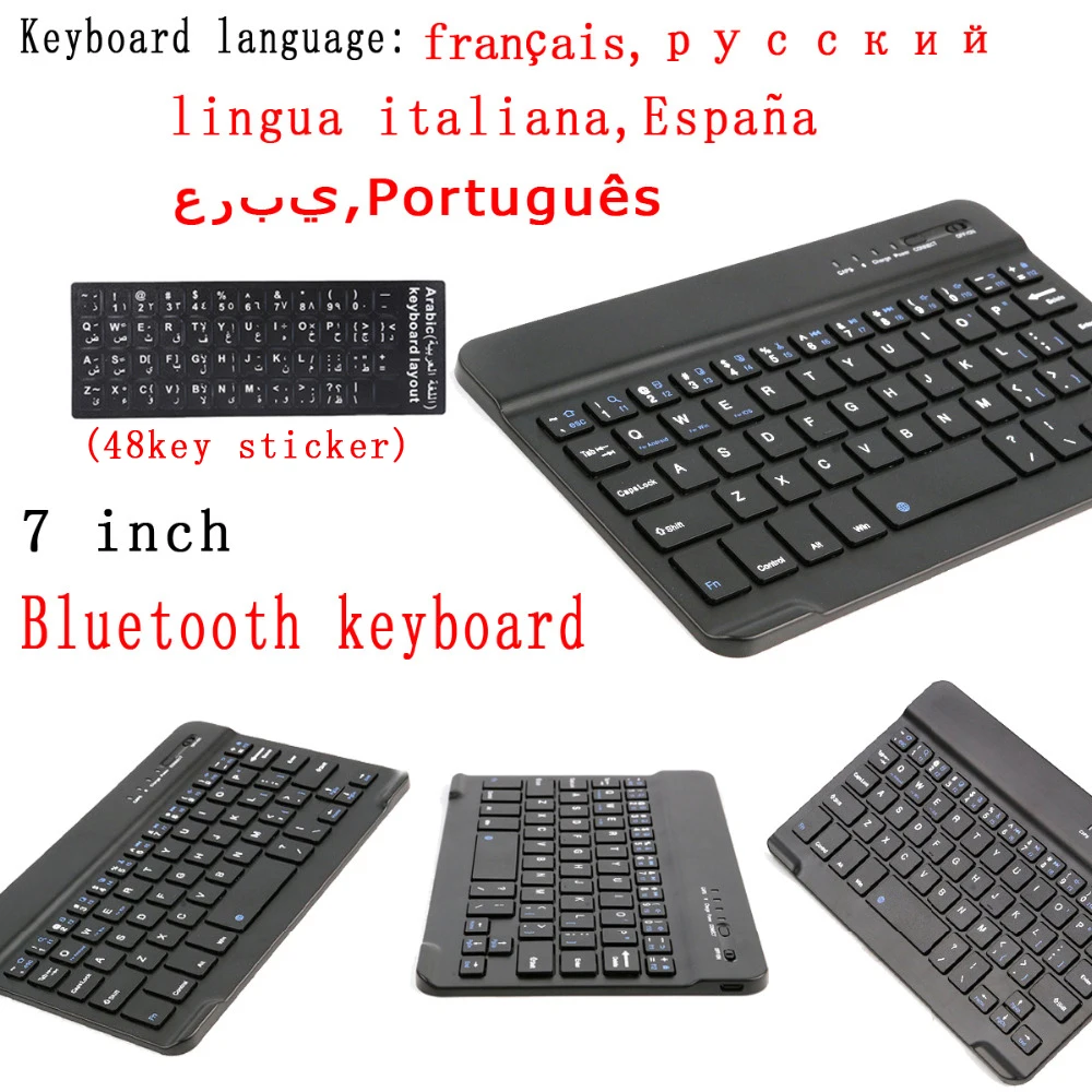 Bluetooth Wireless Keyboard Aluminum Mini Bluetooth Universal 7 Inch for iPad Galaxy Tabs IOS Android Windows Tablet/Desktop
Bluetooth Wireless Keyboard Aluminum Mini Bluetooth Universal 7 Inch for iPad Galaxy Tabs IOS Android Windows Tablet/Desktop