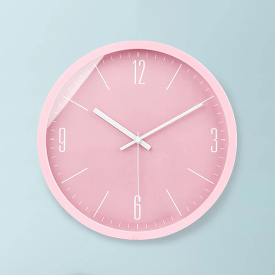 Розовые Настенные часы бесшумные современный дизайн Кухонные цифровые
