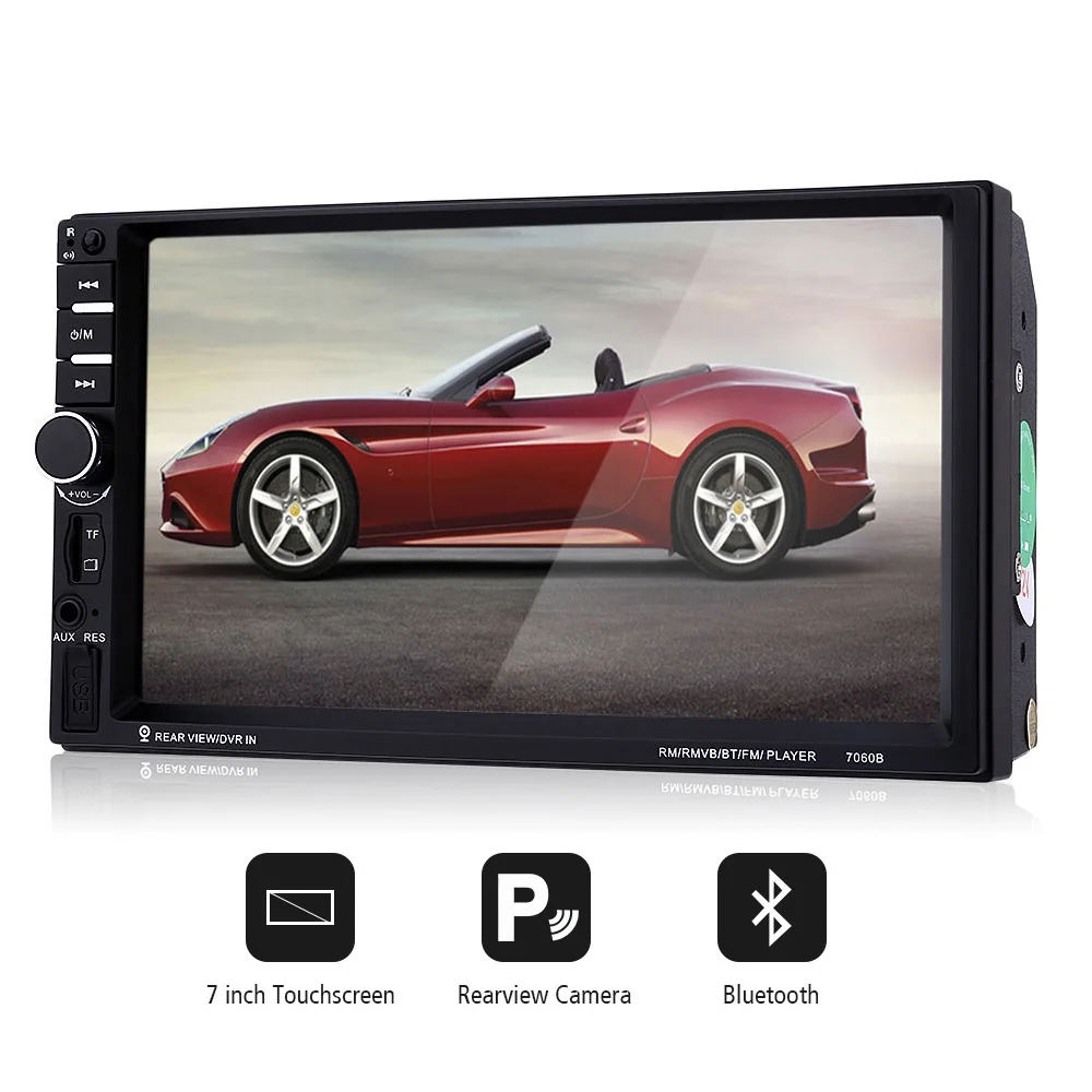 7060B 2 Din Car Radio Bluetooth Auto Audio Stereo Player Autoradio with 7inch Touch screen Microphone Rearview Camera
7060B 2 Din Car Radio Bluetooth Auto Audio Stereo Player Autoradio with 7inch Touch screen Microphone Rearview Camera