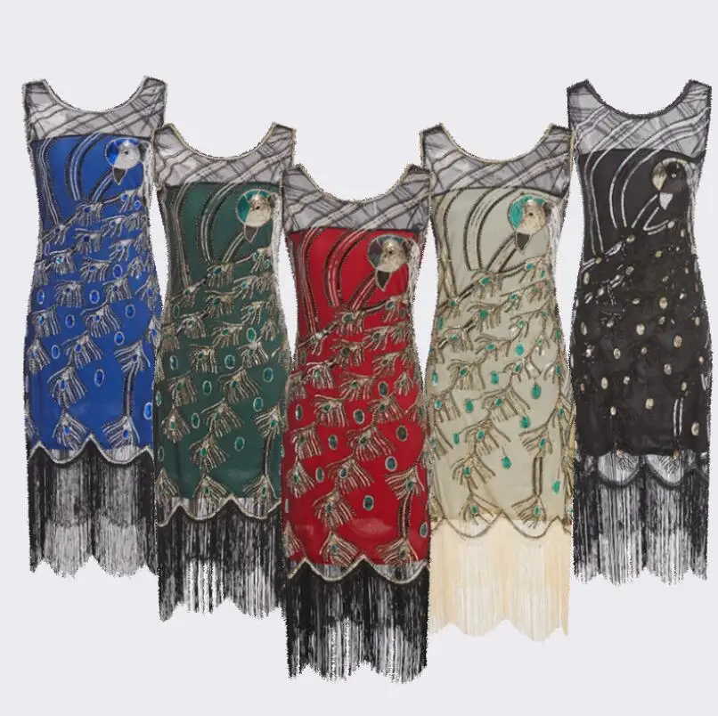 Women 1920s Flapper Great Gatsby Dress Gradual Peacock Fringe LAPPER FANCY DRESS CHARLESTON COSTUME
Women 1920s Flapper Great Gatsby Dress Gradual Peacock Fringe LAPPER FANCY DRESS CHARLESTON COSTUME