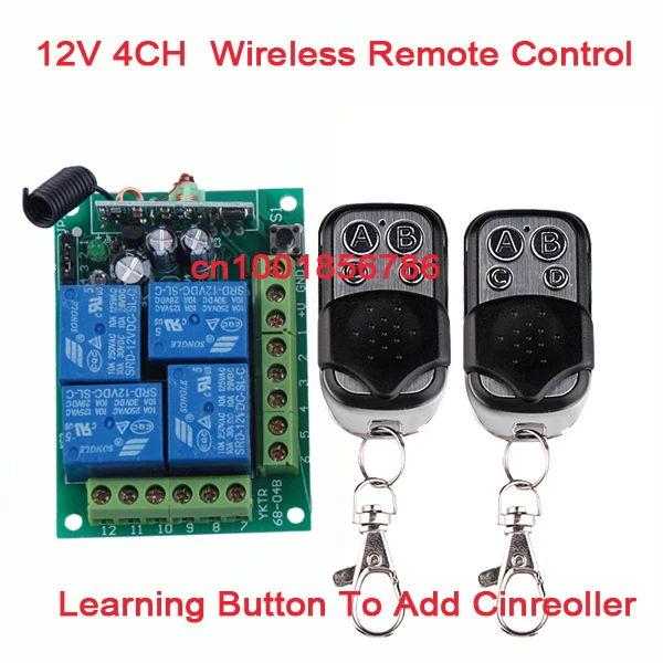 12V 4CH 1 Receiver & 2Transmitter Wireless remote control switch Working way is adjustable 200M for garage door / window /lamp
12V 4CH 1 Receiver & 2Transmitter Wireless remote control switch Working way is adjustable 200M for garage door / window /lamp