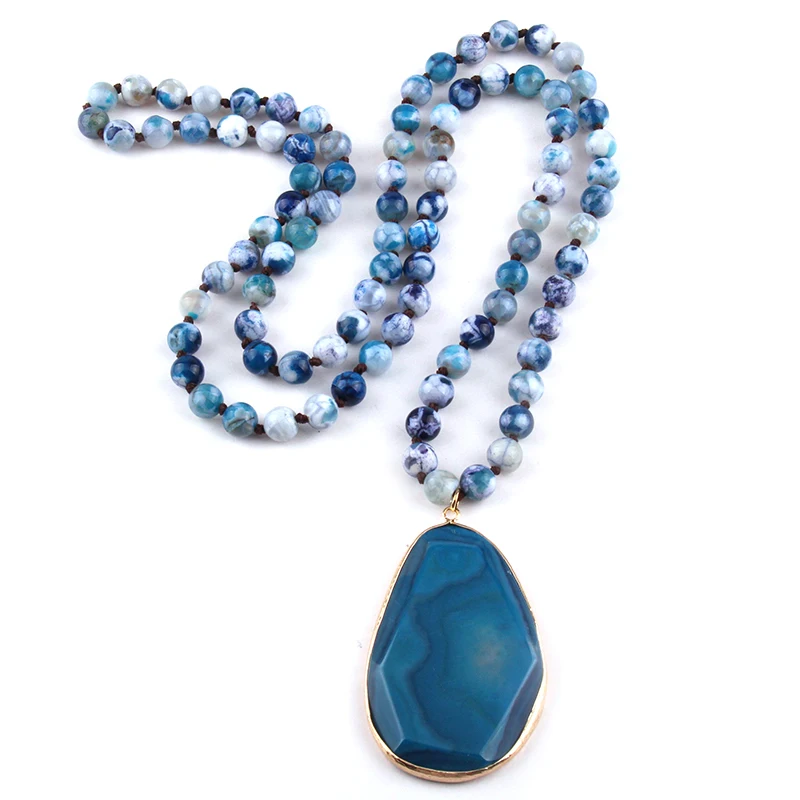 Fashion Bohemian Tribal Jewelry Long Knotted Grey Stone Drop Pendant Necklaces Women Ethnic Necklace
Fashion Bohemian Tribal Jewelry Long Knotted Grey Stone Drop Pendant Necklaces Women Ethnic Necklace