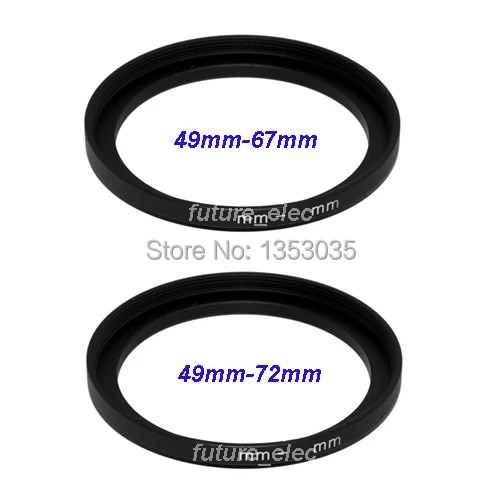 

2 Pcs 49mm to 67mm 72mm 49-67-72 mm Metal Step-Up Step Up Ring Camera Lens Lenses Filter Stepping Adapter Hood Holder Cap U021