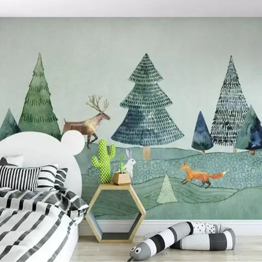Custom wallpaper Nordic minimalist hand-drawn elk forest animal children room background wall paper papel de parede
Custom wallpaper Nordic minimalist hand-drawn elk forest animal children room background wall paper papel de parede
