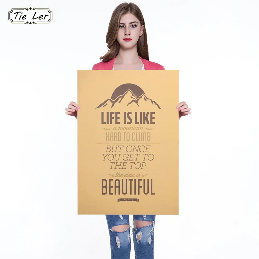 Vintage Kraft Paper Wall Sticker Classic Life Is Like A Mountain Poster Home Painting Decoration
Vintage Kraft Paper Wall Sticker Classic Life Is Like A Mountain Poster Home Painting Decoration