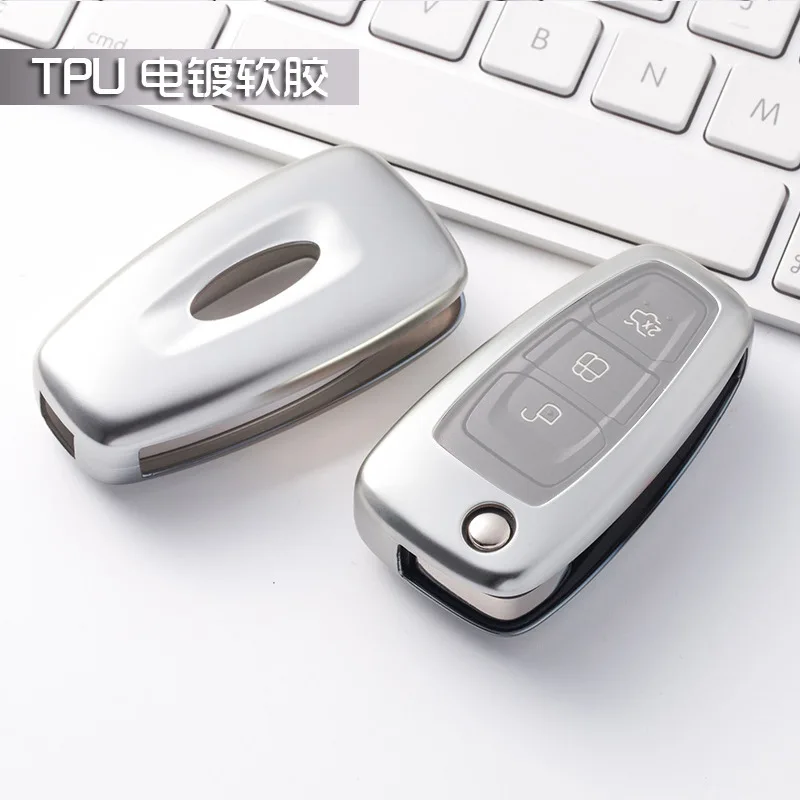 Soft TPU Car Flip Key Case Cover Auto Protective Remote Shell For Ford Focus Escape Ecosport Mondeo Transit Accessories | Автомобили и