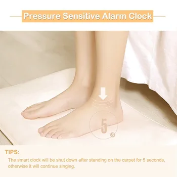 Pressure Sensitive Rug Carpet Alarm Clock LED Smart Digital Alarm Clock Electronic Watch Nixie Clock For Kids Heavy Sleeper Home
Pressure Sensitive Rug Carpet Alarm Clock LED Smart Digital Alarm Clock Electronic Watch Nixie Clock For Kids Heavy Sleeper Home