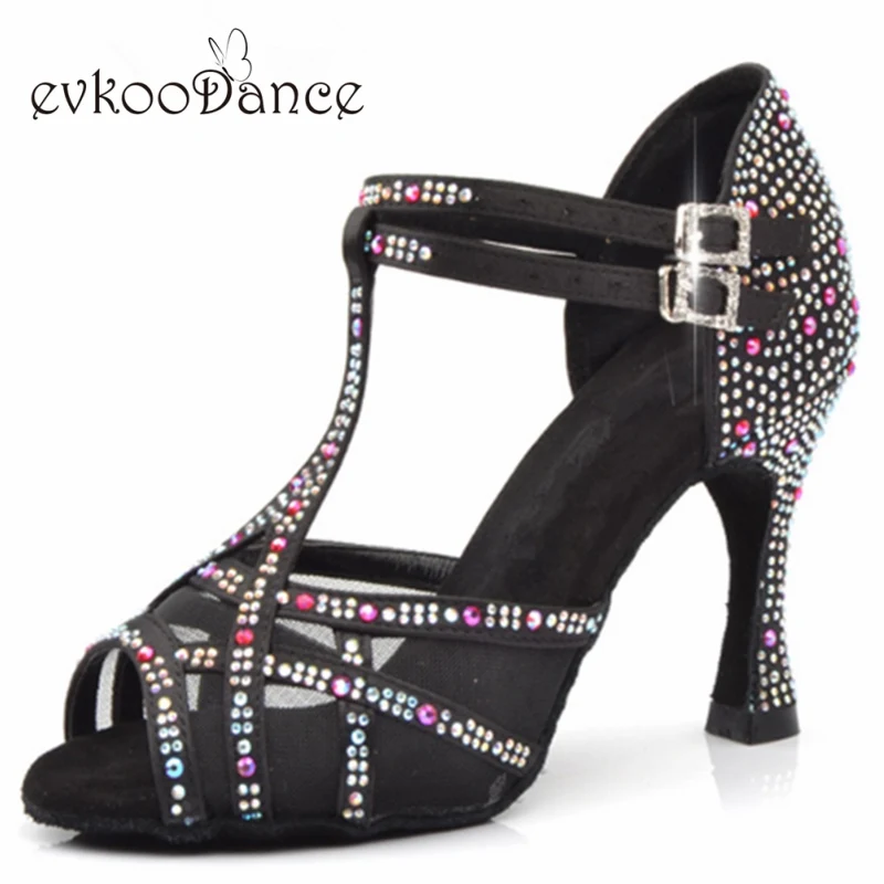Size US 4-12 Zapatos De Baile Black Satin Mesh With Rhinostone Professional Latin Dancing Shoes 9-9.5cm Heel Height NL244
Size US 4-12 Zapatos De Baile Black Satin Mesh With Rhinostone Professional Latin Dancing Shoes 9-9.5cm Heel Height NL244