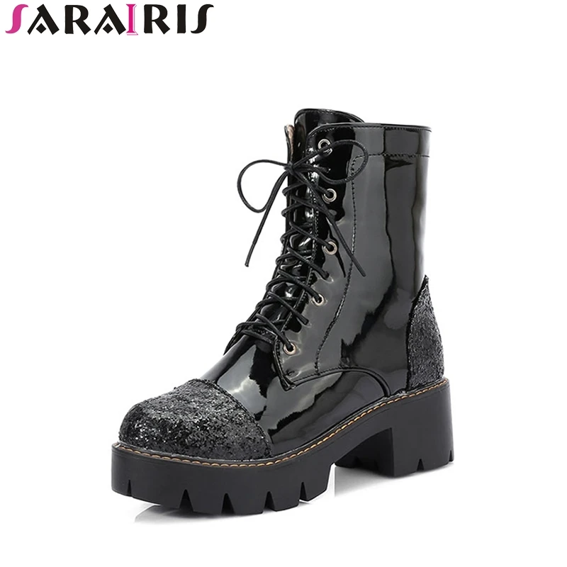 SARAIRIS 2019 Punk Large Size 34-43 glitter Lace Up Platform Woman mid-calf Boots Round Toe Square High Heels Women Shoes
SARAIRIS 2019 Punk Large Size 34-43 glitter Lace Up Platform Woman mid-calf Boots Round Toe Square High Heels Women Shoes