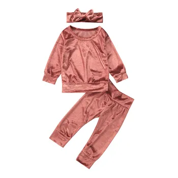 Fashion Spring Autumn Velvet Outfits Clothes Newborn Kids Baby Girls Velvet T-shirt Tops Long Pants Headband Set
Fashion Spring Autumn Velvet Outfits Clothes Newborn Kids Baby Girls Velvet T-shirt Tops Long Pants Headband Set