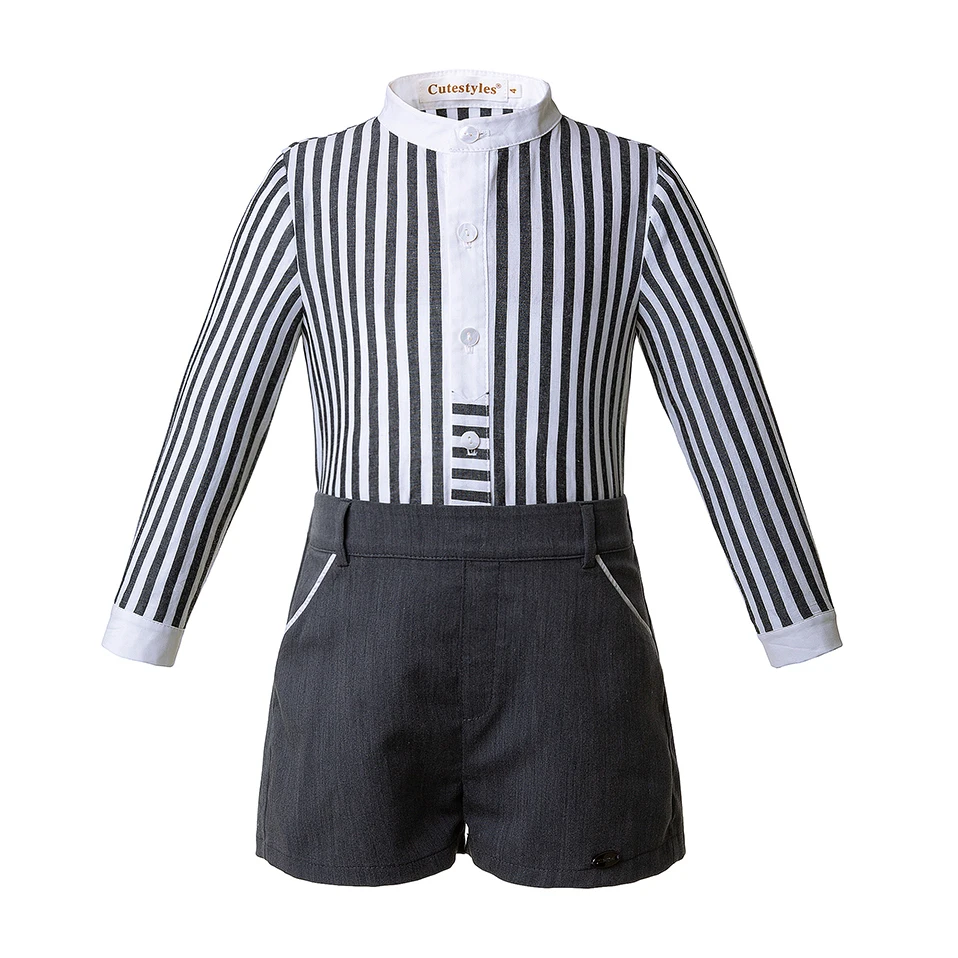 Pettigirl Autumn Boys Clothing Sets Grey Stripe Single Row Button Design Top With Shorts Child Clothing B-DMCS106-B322
Pettigirl Autumn Boys Clothing Sets Grey Stripe Single Row Button Design Top With Shorts Child Clothing B-DMCS106-B322