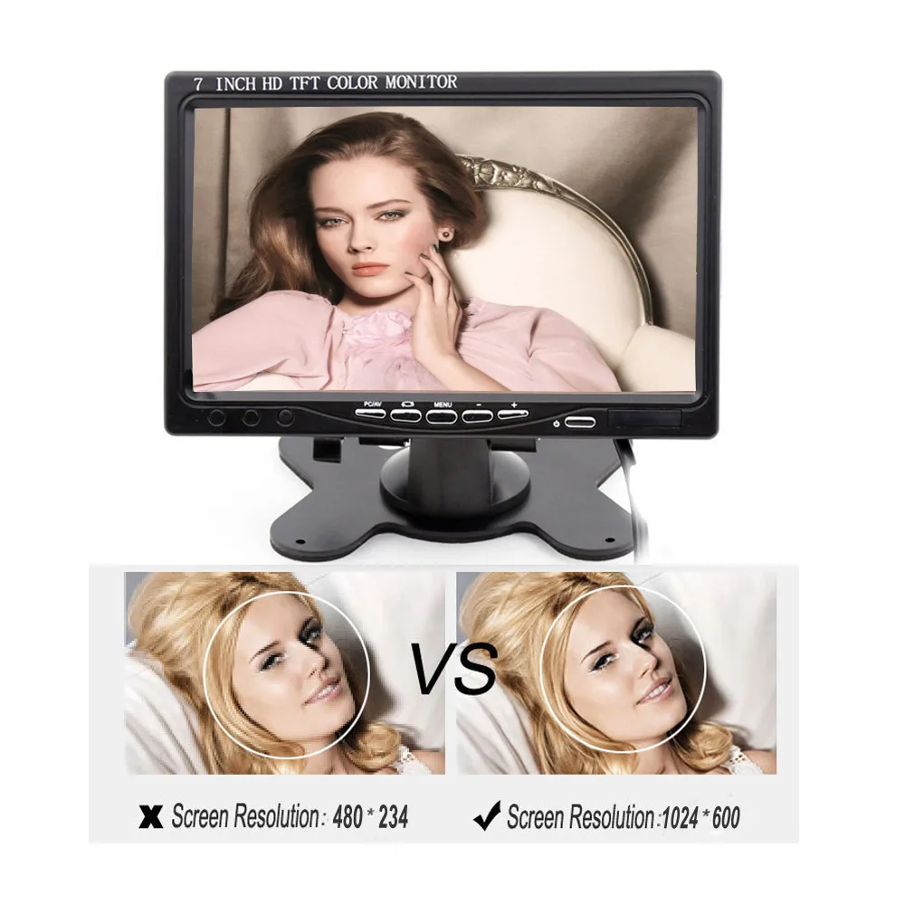 ЖК монитор видеонаблюдения Podofo экран 7 дюймов HD для мини компьютера и ТВ дисплея