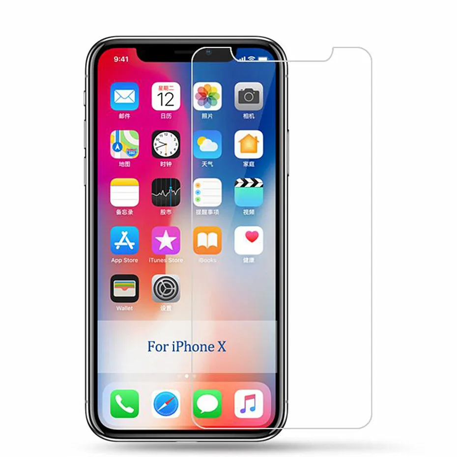 Фото Ультратонкое защитное стекло 9H для iPhone x 8 7 6 6s Plus защитная пленка - купить