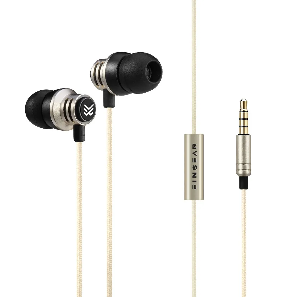 Image Original EINSEAR T2 In Ear Earphone Dynamic 3.5mm Stereo Headset Earbuds Aerospace Aluminum Alloy Earphones