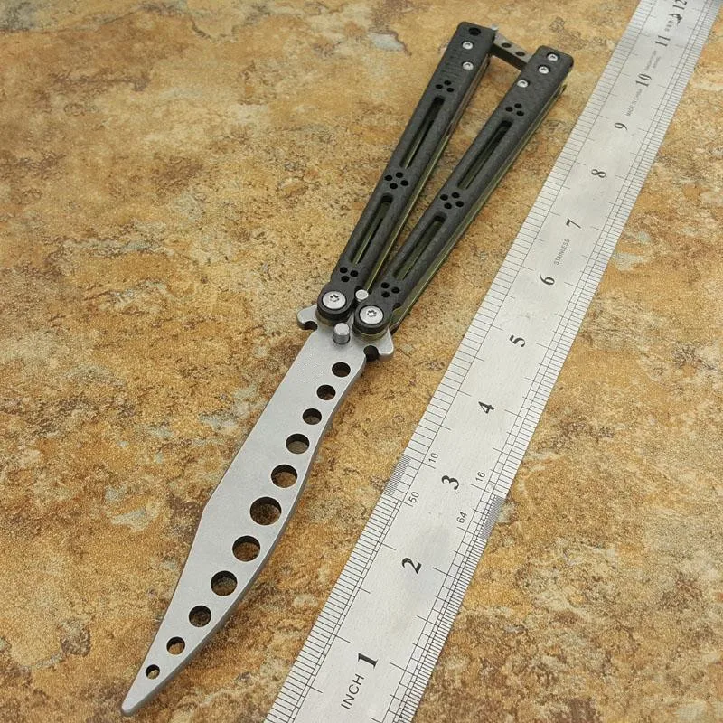 Butterfly Trainer Knife Basilisk HOM D2 Blade Carbon Fiber Handle Jilt Knife Not Sharp Hunting Knife Folding Pocket Knife
Butterfly Trainer Knife Basilisk HOM D2 Blade Carbon Fiber Handle Jilt Knife Not Sharp Hunting Knife Folding Pocket Knife