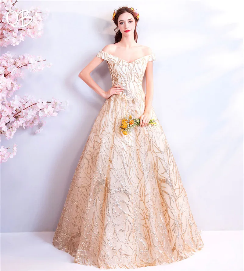 Champagne A-line Floor Length Sequin Tulle Pattern Elegant Formal Evening Dresses 2020 New Fashion Bride Party Prom Dress XH109
Champagne A-line Floor Length Sequin Tulle Pattern Elegant Formal Evening Dresses 2020 New Fashion Bride Party Prom Dress XH109