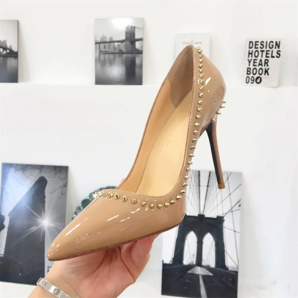 Skehidba Sexy Luxury Rivets Shoes Woman High Heels Ladies Shoes Pointed Toe Heels Pumps Women Shoes Genuine Leather Woman Pumps
Skehidba Sexy Luxury Rivets Shoes Woman High Heels Ladies Shoes Pointed Toe Heels Pumps Women Shoes Genuine Leather Woman Pumps