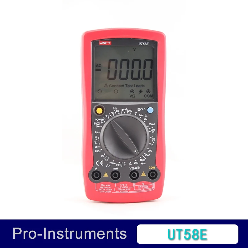 UNI-T UT58E Palm-size Digital Multimeter DMM AC DC Voltmeter Diode Transistor test Max Overload Protection Holster
UNI-T UT58E Palm-size Digital Multimeter DMM AC DC Voltmeter Diode Transistor test Max Overload Protection Holster