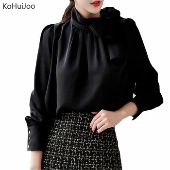 KoHuiJoo 2019 Spring Autumn Black Blouse Shirts Women Long Sleeve Bow Tie Office Ladies Shirt Casual Elegant Fashion Tops
KoHuiJoo 2019 Spring Autumn Black Blouse Shirts Women Long Sleeve Bow Tie Office Ladies Shirt Casual Elegant Fashion Tops
