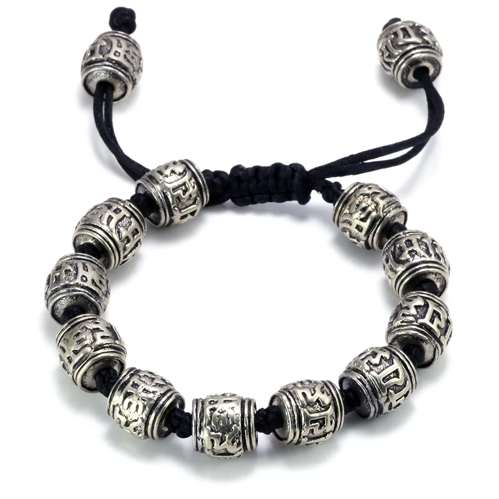 Sanskrit Mantra Bracelets For Men And Women White Copper Beads Elastic Rope Buddha Prayer Barrel Shape OM Mala Beads Bracelet
Sanskrit Mantra Bracelets For Men And Women White Copper Beads Elastic Rope Buddha Prayer Barrel Shape OM Mala Beads Bracelet