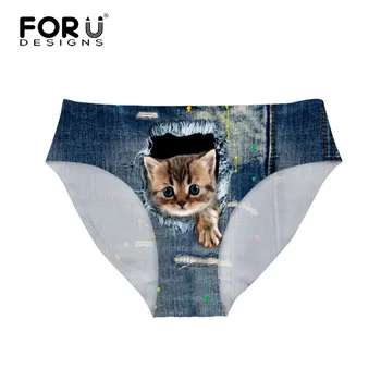 FORUDESIGNS Sexy Panties Women's Comfort Mid-Rise Underwear Panty Demin 3D Cat Women's Crotonless Panties Culotte Femme Bragas
FORUDESIGNS Sexy Panties Women's Comfort Mid-Rise Underwear Panty Demin 3D Cat Women's Crotonless Panties Culotte Femme Bragas