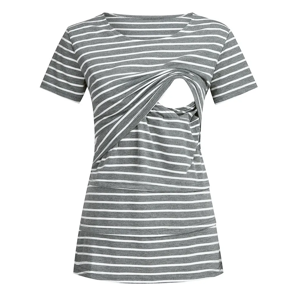 Women O-Neck Short Sleeve Stripe Printed Nusring Breastfeeding Blouse Comfy Layered Clothes For Pregnant Maternity mother
Women O-Neck Short Sleeve Stripe Printed Nusring Breastfeeding Blouse Comfy Layered Clothes For Pregnant Maternity mother