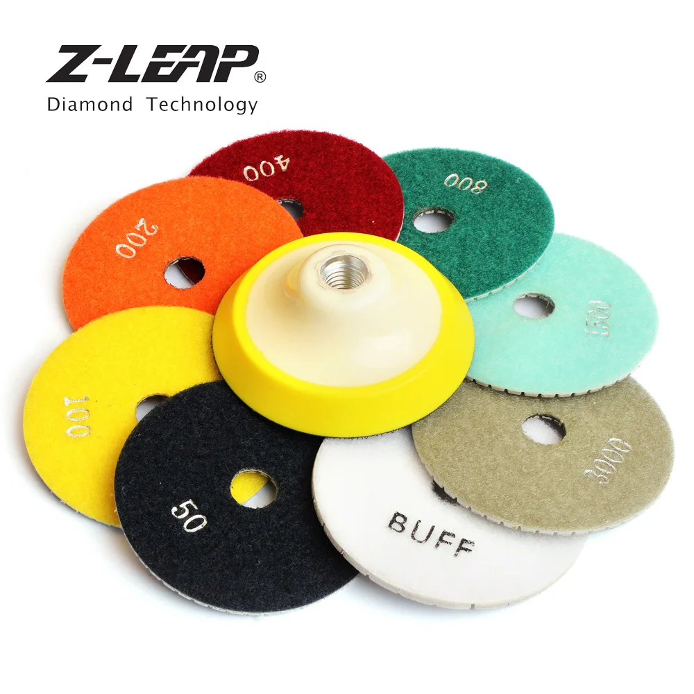Z-LEAP 9pcs 4" Diamond Polishing Pad Granite Marble Concrete Stone Abrasive Disc With Hook Loop Backing Pad Wet Grinding Tool
Z-LEAP 9pcs 4" Diamond Polishing Pad Granite Marble Concrete Stone Abrasive Disc With Hook Loop Backing Pad Wet Grinding Tool