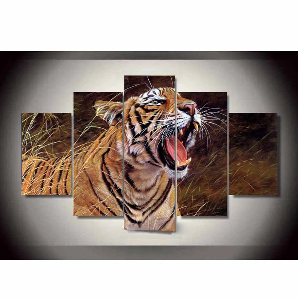 Prints Poster Oil Painting Home Decor 5 Pieces/Pcs Modular Picture Tiger Animal HD Canvas Framework Wall Art For Living Room
Prints Poster Oil Painting Home Decor 5 Pieces/Pcs Modular Picture Tiger Animal HD Canvas Framework Wall Art For Living Room