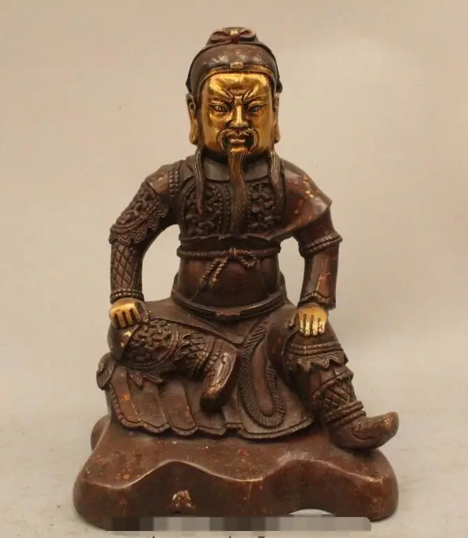 S03197 9" Chinese Folk Bronze Seat General Guan Gong Yu Warrior God Statue Sculpture B0403
S03197 9" Chinese Folk Bronze Seat General Guan Gong Yu Warrior God Statue Sculpture B0403