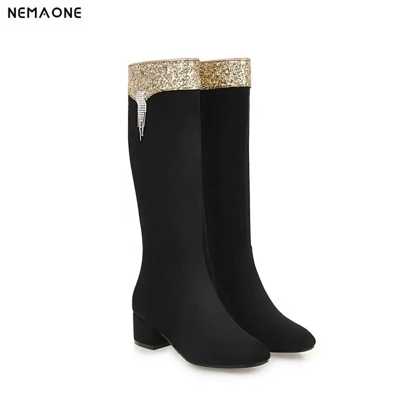NEMAONE 2019 Women Boots Fashion knee High Boots low Square High Hee Winter Shoes Woman Boots Big Boots Size 34-43
NEMAONE 2019 Women Boots Fashion knee High Boots low Square High Hee Winter Shoes Woman Boots Big Boots Size 34-43