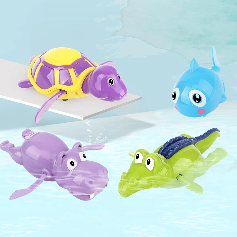 Children bath toys floating swimming bathing cartoon cute little animal baby playing water small turtle small hippo
Children bath toys floating swimming bathing cartoon cute little animal baby playing water small turtle small hippo
